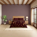 Spaces Rangana Digital 100% Cotton Double Quilt, 300 TC, Ornate, Dark Red