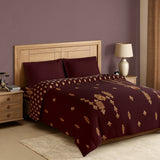 Spaces Rangana Digital 100% Cotton Double Quilt, 300 TC, Ornate, Dark Red