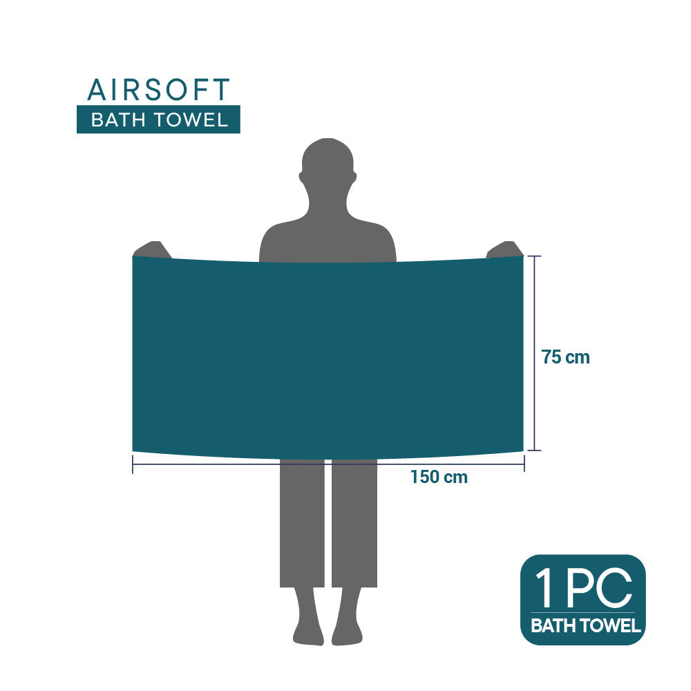 Spaces Airsoft 100% Cotton Bath Towel, 450 GSM, Solid Colours Available