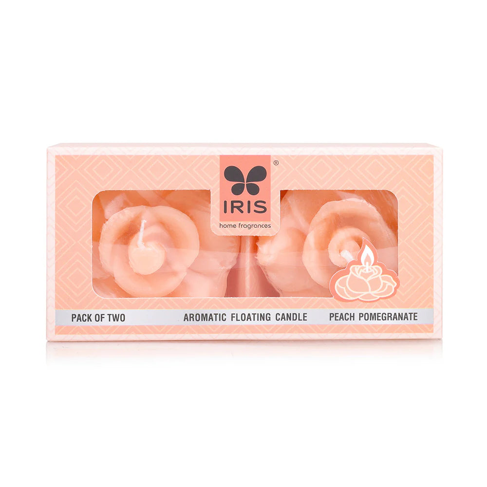 IRIS Peach Pomegranate Aromatic Floating Candles 40GM