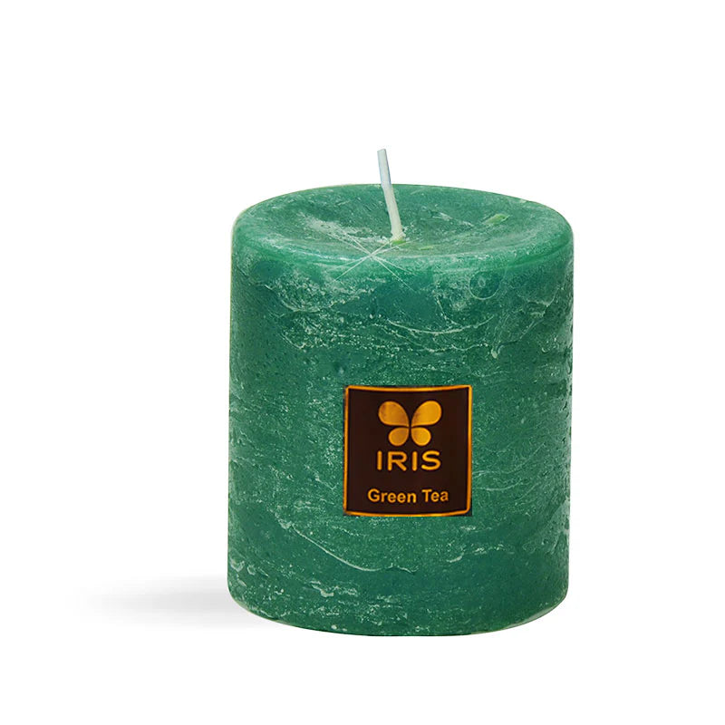 IRIS Green Tea Aromatic Pillar Candle 220gm