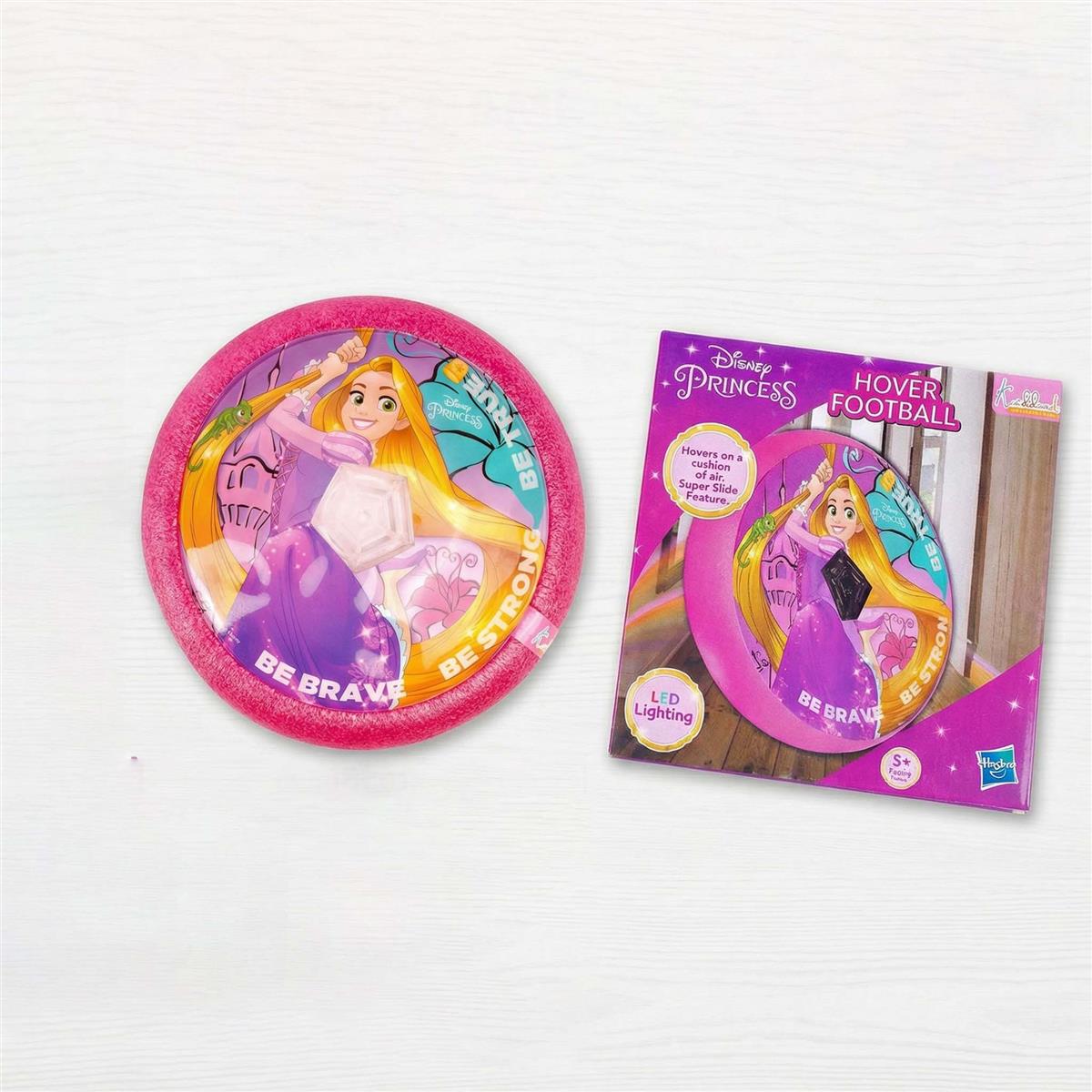 Kriiddaank Disney Princess Hover Football - Indoor Air Power Soccer Ball with LED Lights & Foam Bumper - Pink