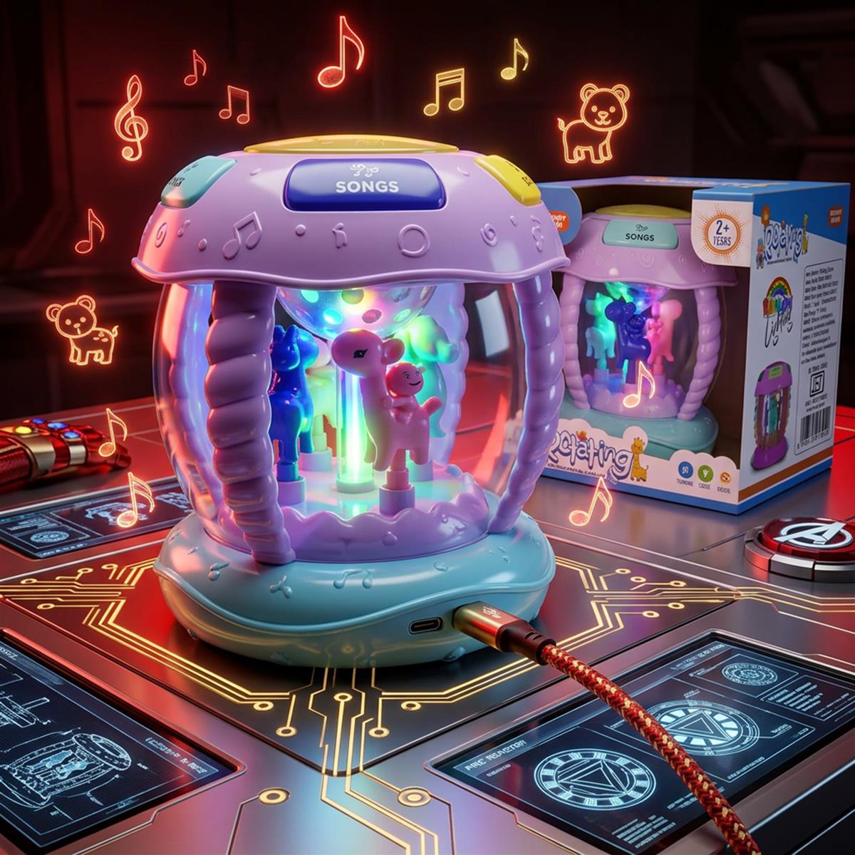 Kriiddaank Rotating Drum Musical Toy for Kids 3+ Years