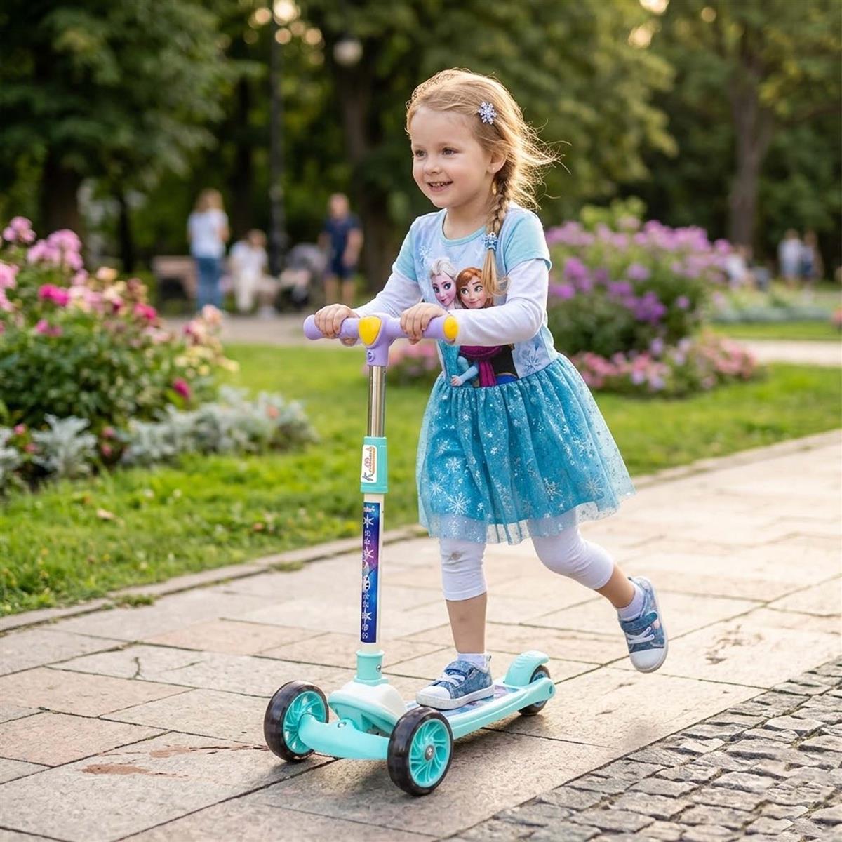 Kriiddaank Disney Frozen Adventure 3-Wheel Kick Scooter for Kids