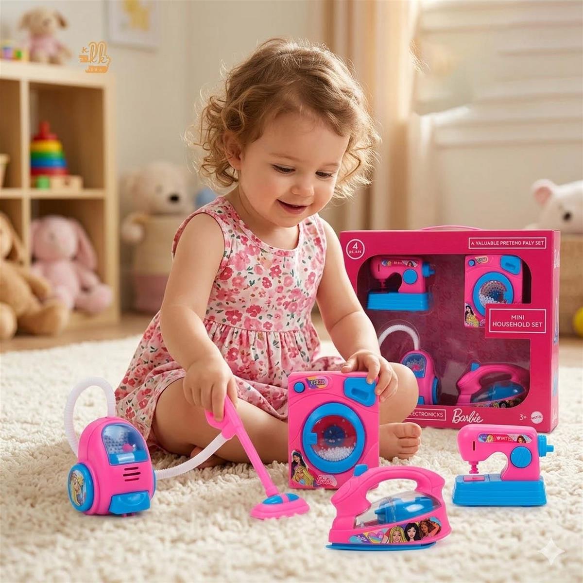 Kriiddaank Mattel Barbie Theme Household 4pc Role Play Set