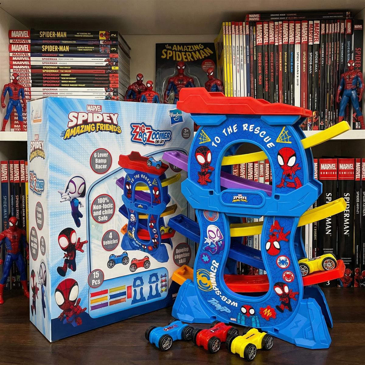 Kriiddaank Zig Zag Zoomer Spiderman Ramp Racer Car Set