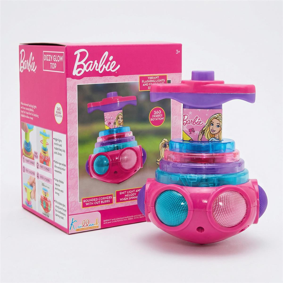 Kriiddaank Dizzy Glow Top Barbie - Musical Spinning Top Toy with 360 Degree Rotation