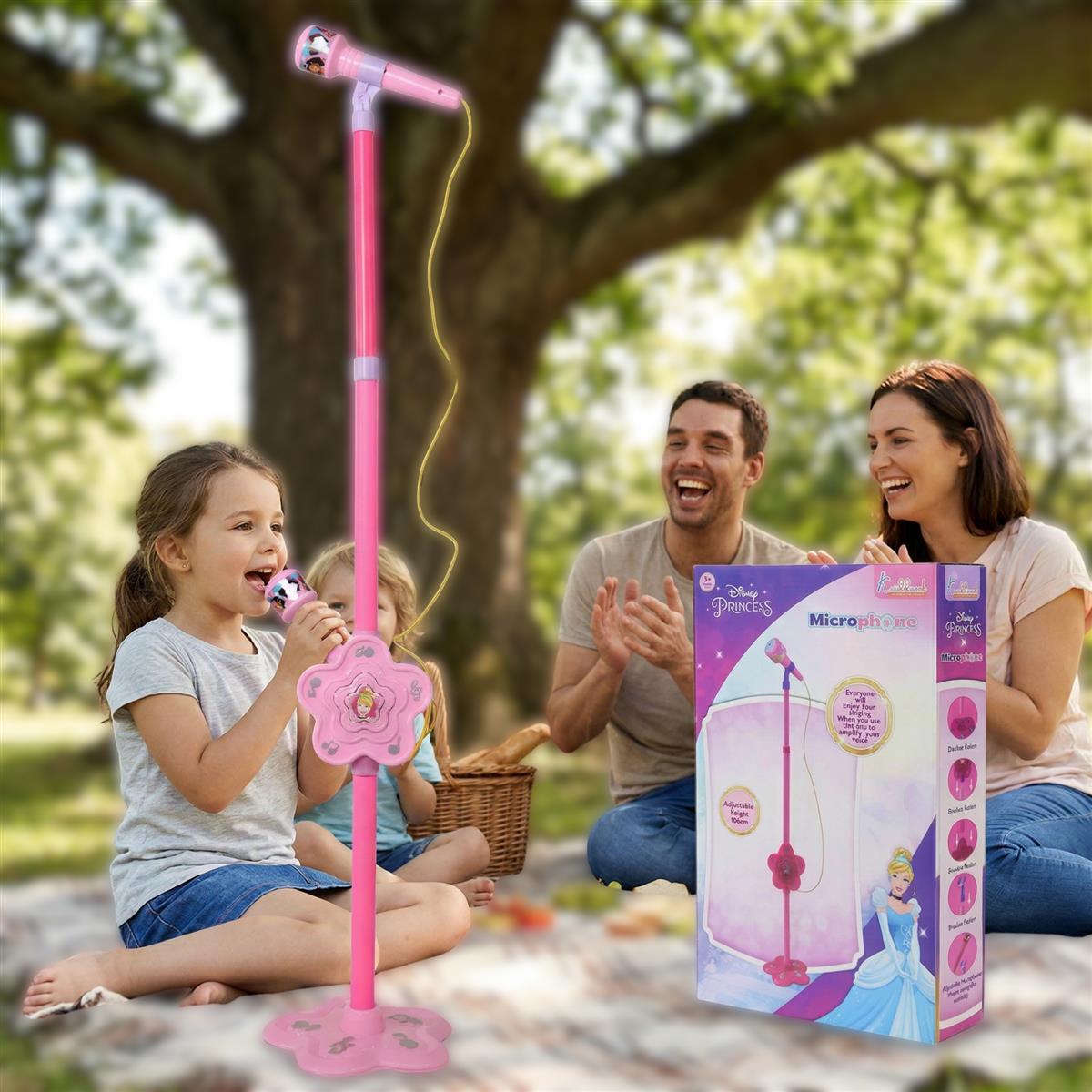Kriiddaank Disney Princess Portable Karaoke Microphone for Kids with Adjustable Stand (Up to 106cm)