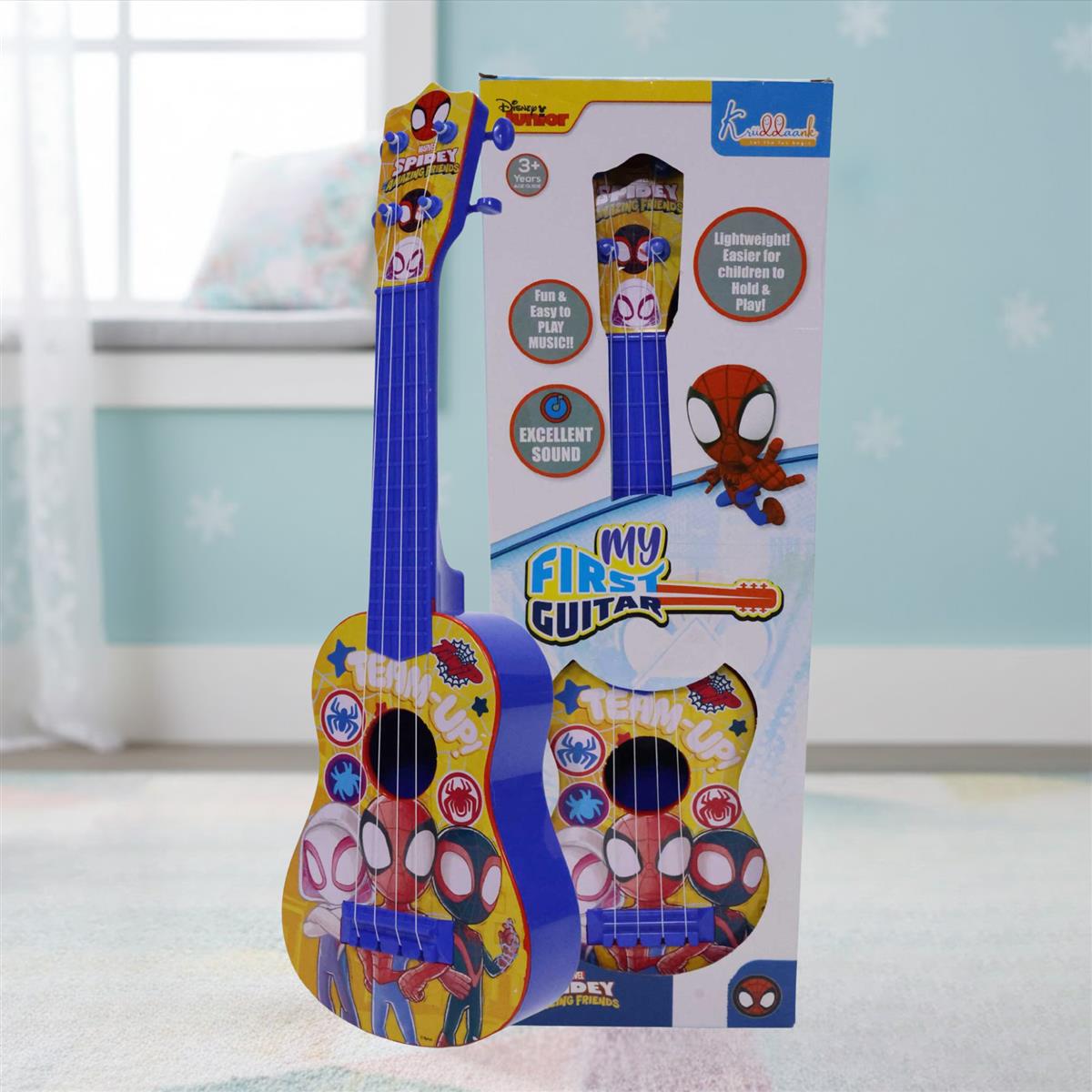 Kriiddaank Spiderman 4-String Small Toy Guitar for Kids
