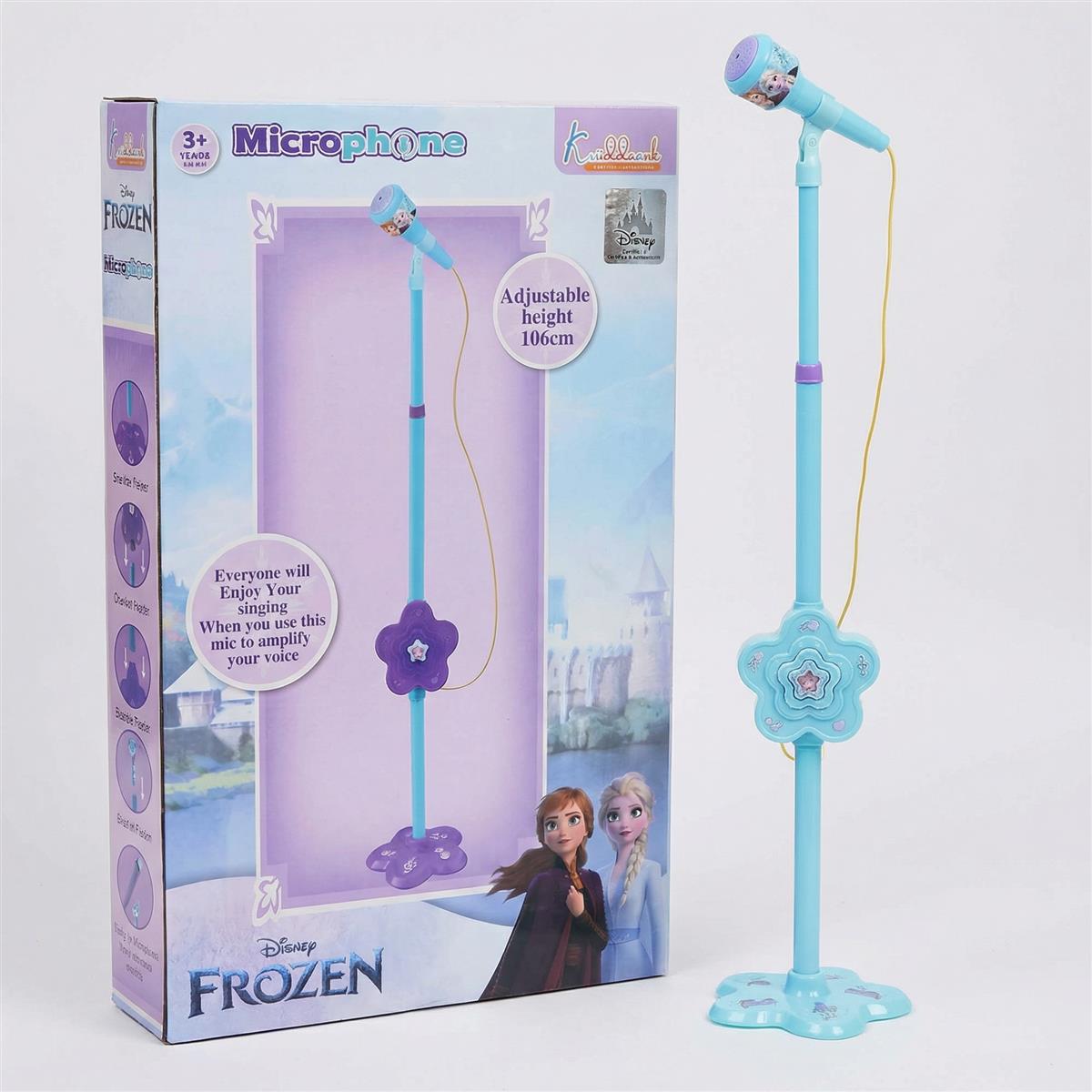 Kriiddaank Frozen Theme Karaoke Microphone with Adjustable Stand for Kids Sky blue