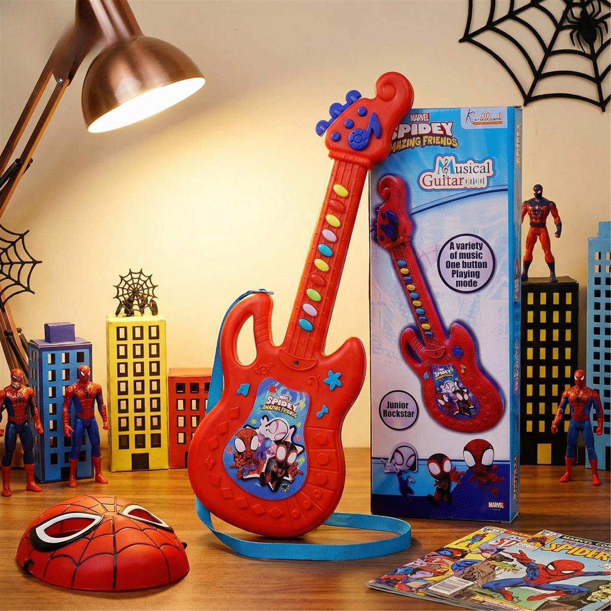 Kriiddaank Spiderman Musical Guitar for Toddlers - Junior Rockstar Sing