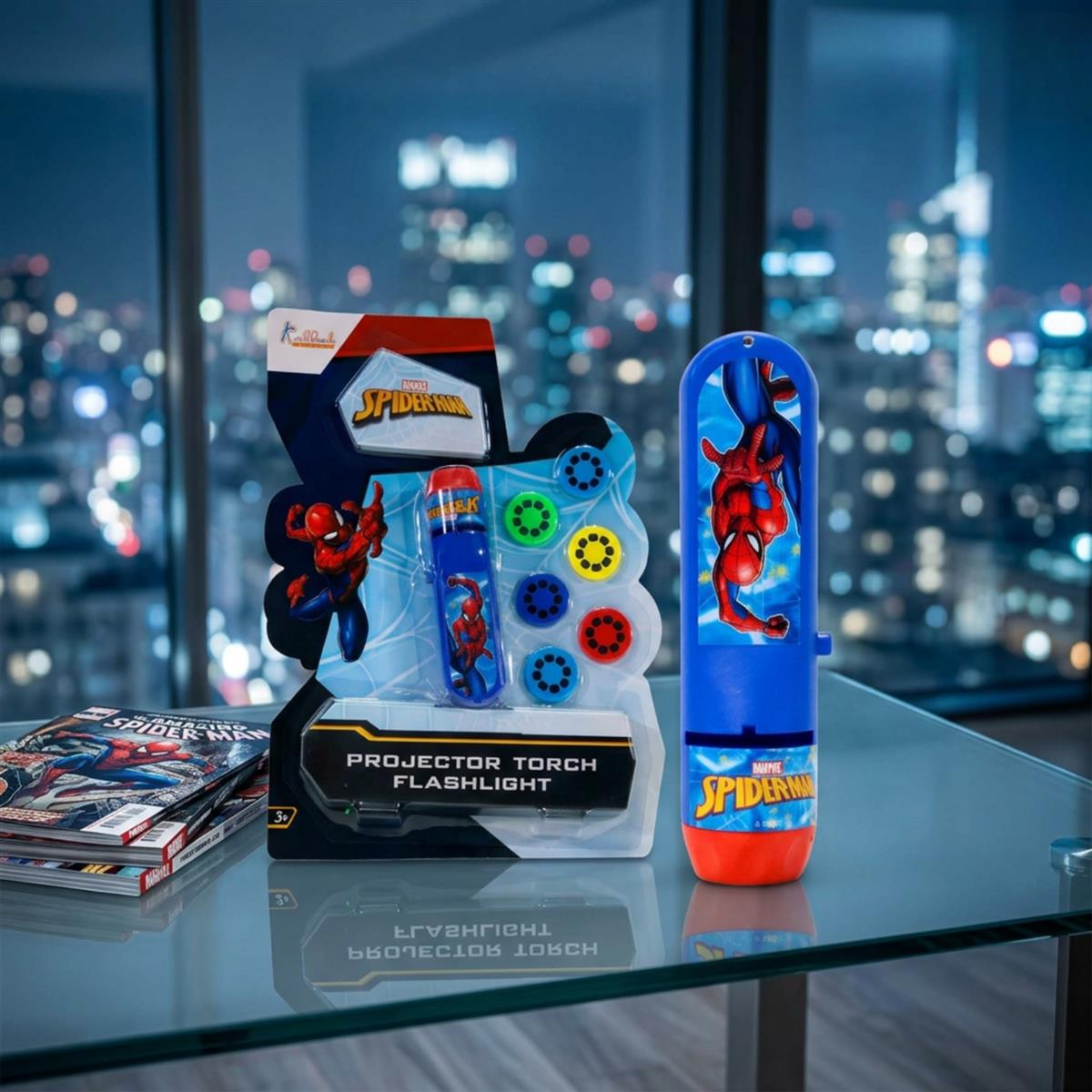 Kriiddaank Spiderman Handheld Projector Torch & Drawing Set for Kids