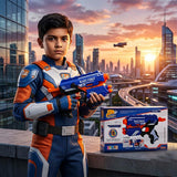 kriiddaank Blaze Storm Blaster Gun Toy for Kids - Soft Bullet Foam Dart Blaster with 10 EVA Bullets, Manual Single Shot Shooting Toy for Boys 3+ Years, Safe & Fun Action Playset, Multicolor
