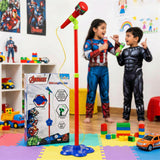 Kriiddaank Marvel Avengers Karaoke Microphone with Adjustable Stand for Kids Red