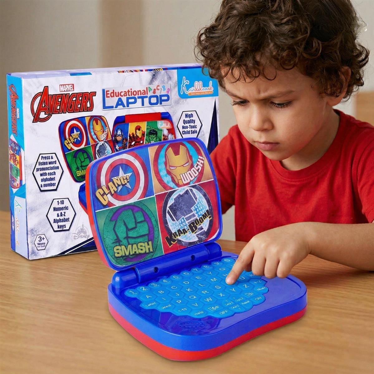 Kriiddaank Avengers Theme Educational Laptop Without Screen for Kids