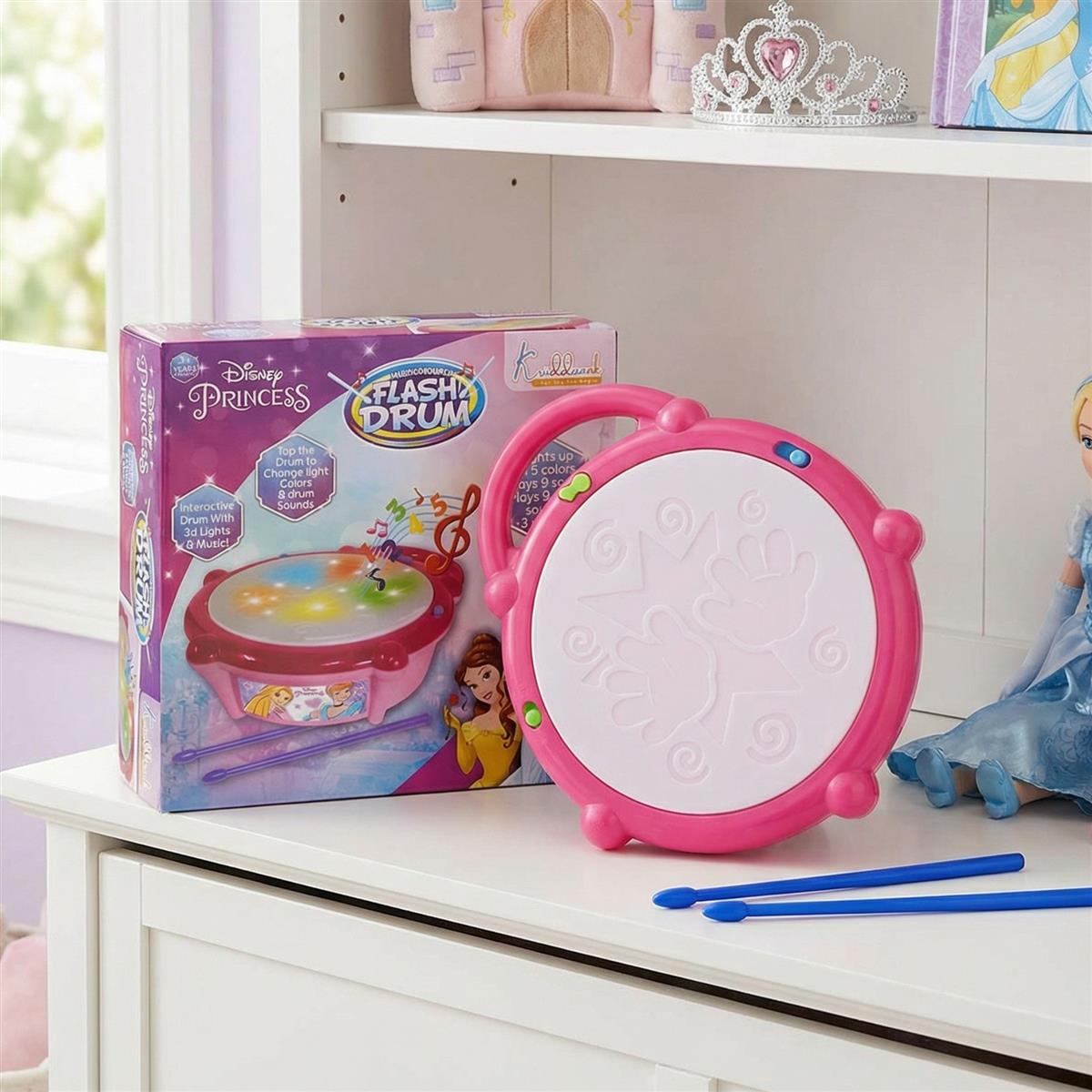 Kriiddaank Disney Princess Flash Drum Toy for Girls