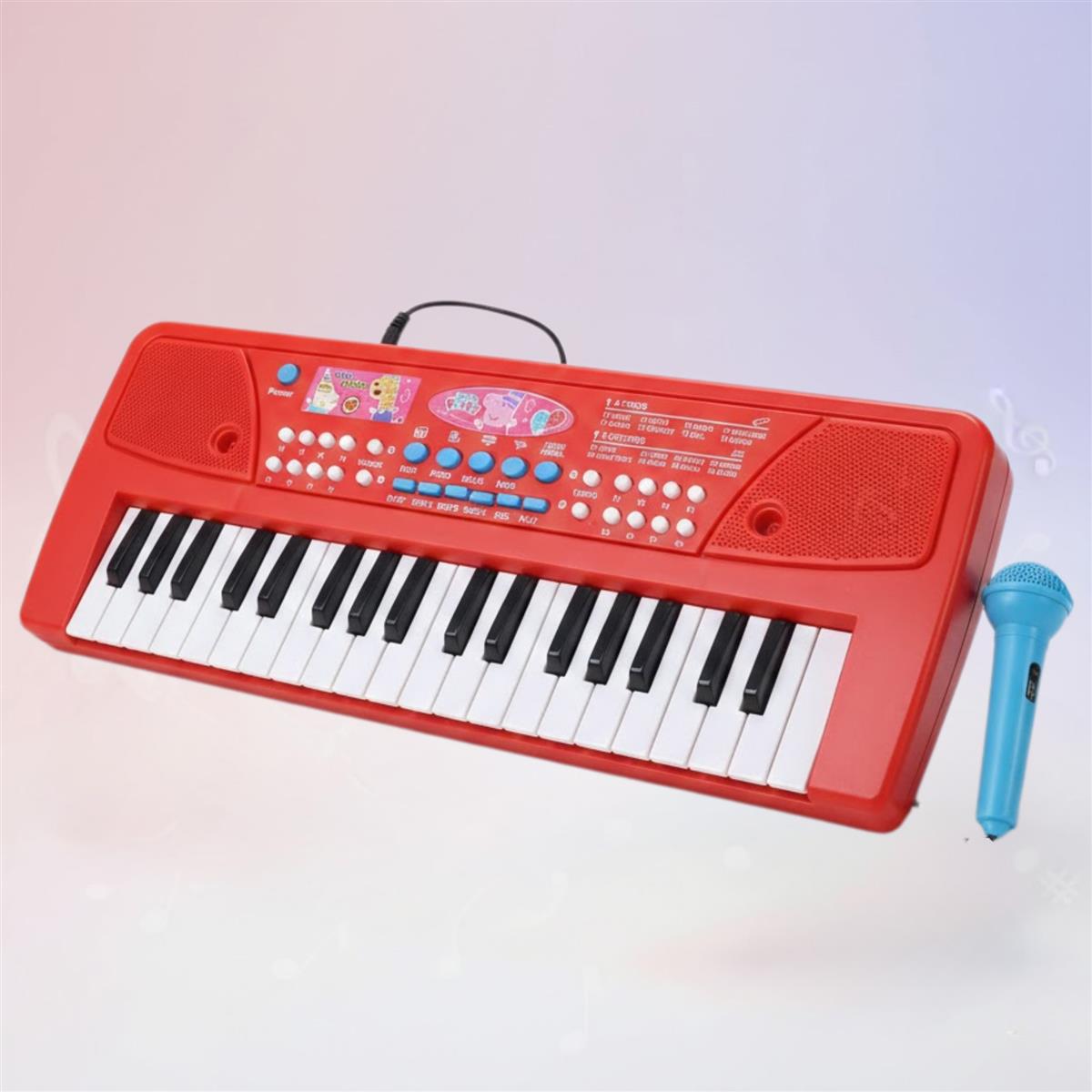 Kriiddaank Peppa Pig Theme Musical Keyboard Piano for Toddlers with Microphone & USB