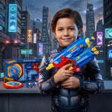kriiddaank Hot Wheels Blaster Gun Toy for Kids - Soft Bullet Foam Blaster with 10 Darts, Target Board & Safety Glasses