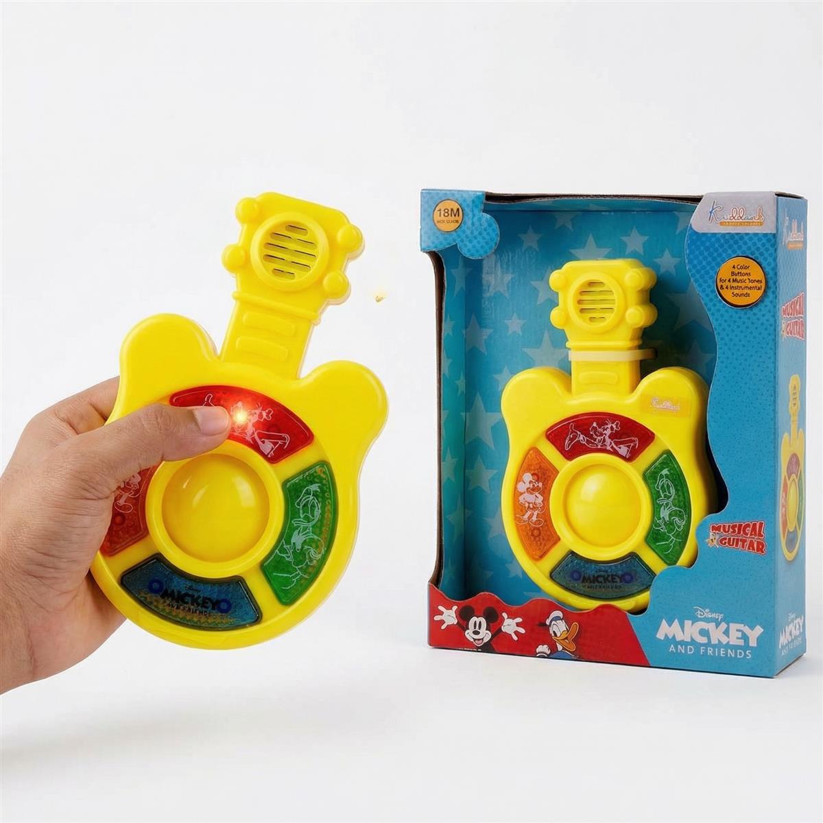 Kriiddaank Disney Mickey Mouse Mini Music Guitar Toy for Kids Yellow