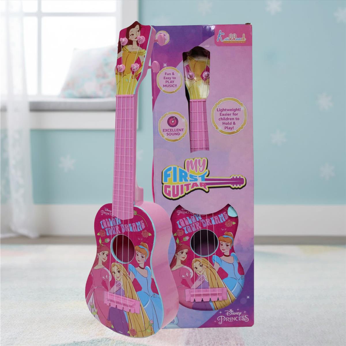 Kriiddaank Disney Princess Theme 4-String Toy Guitar for Girls