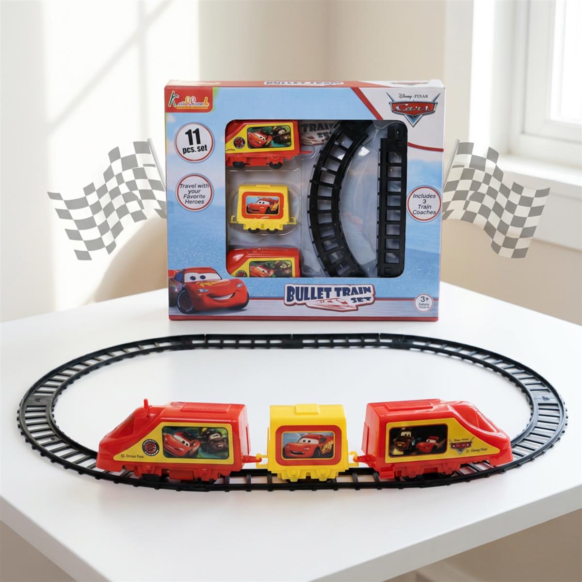 Kriiddaank Disney Pixar Cars Train Set- 11 Piece