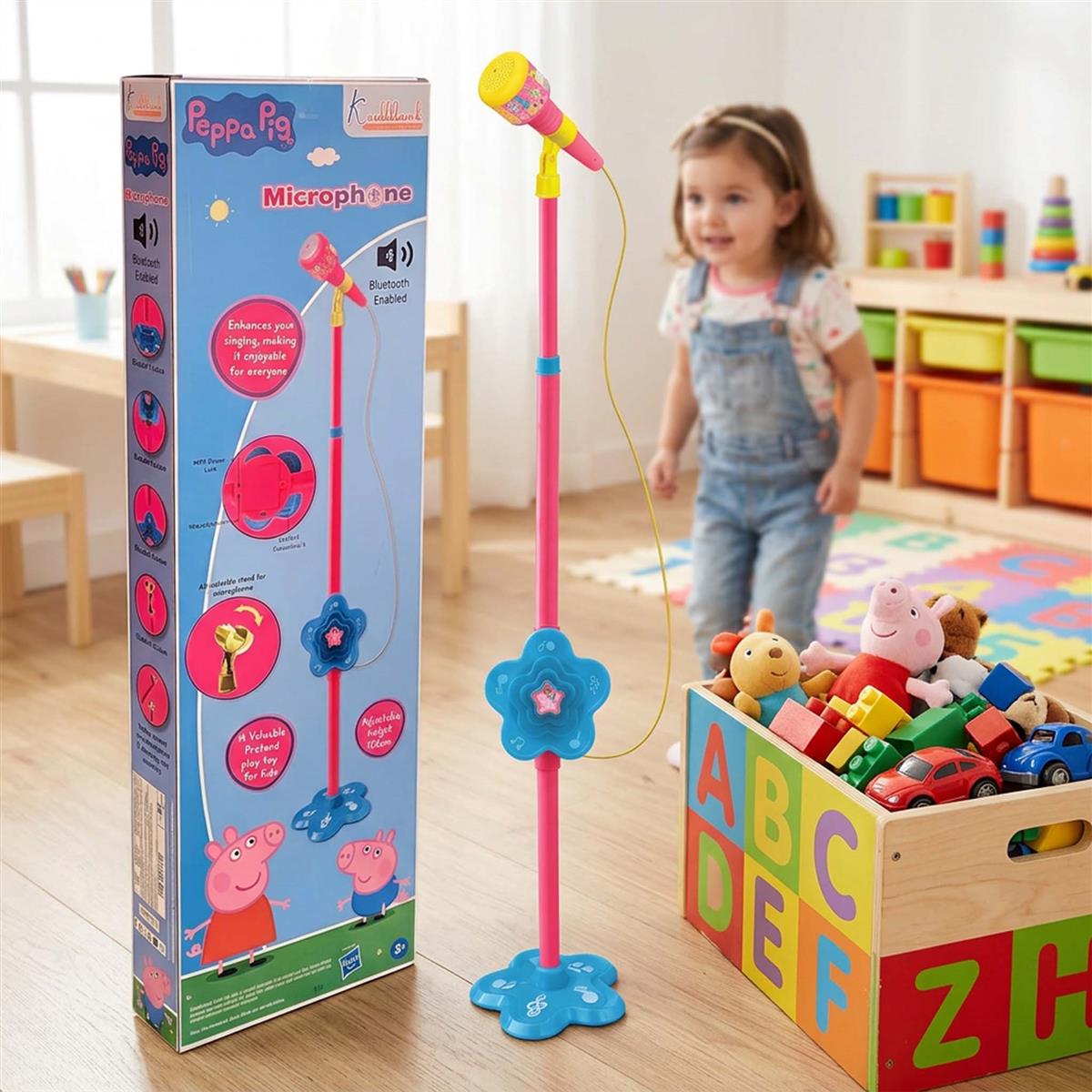Kriiddaank Disney Princess Portable Karaoke Microphone for Kids with Adjustable Stand (Up to 106cm)