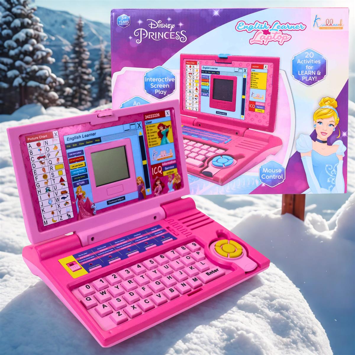 Kriiddaank Disney Princess Interactive English Learning Laptop for Toddlers