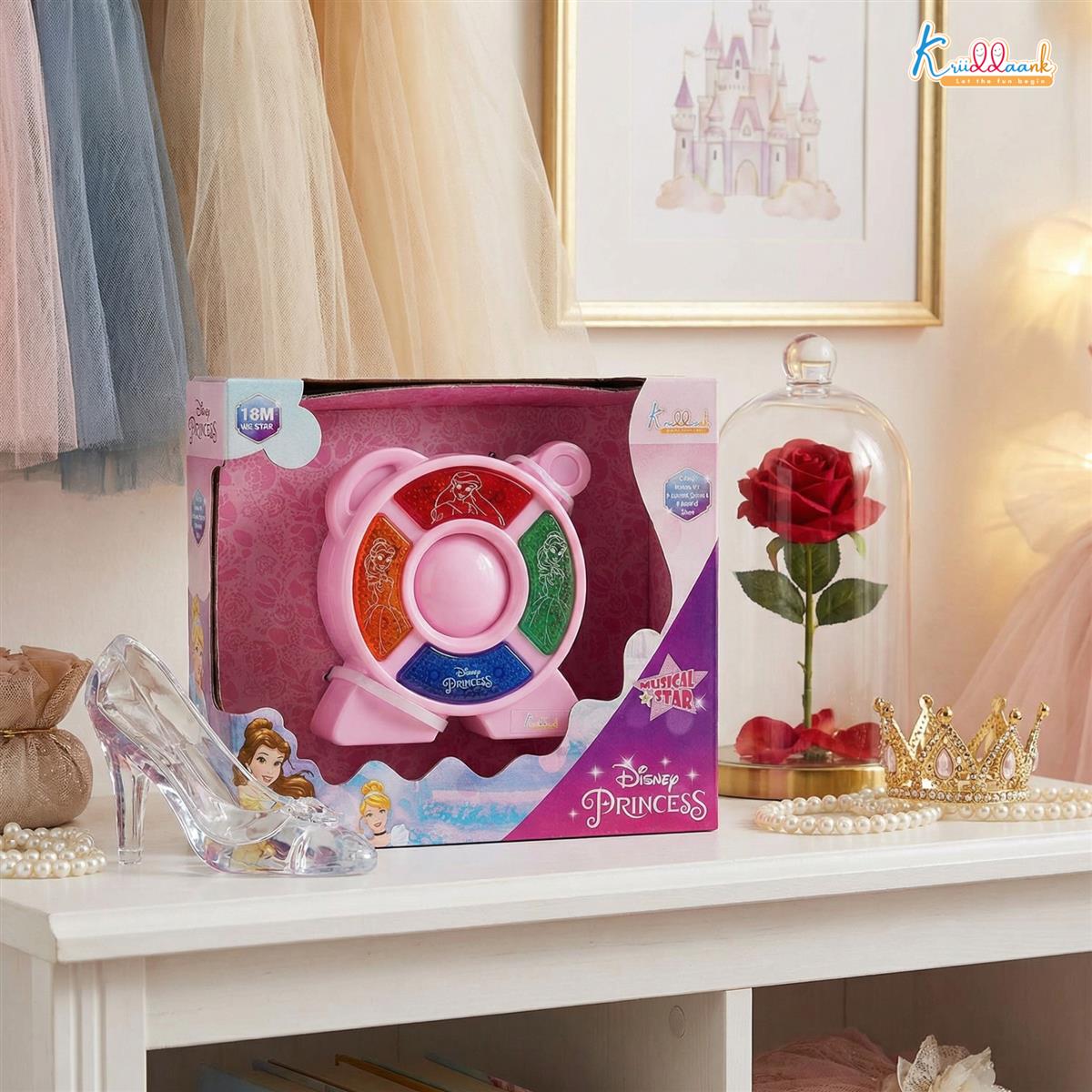Kriiddaank Princess Theme Music Star - Fairy Tale Audio Device & Star Royal LED Speaker for Kids
