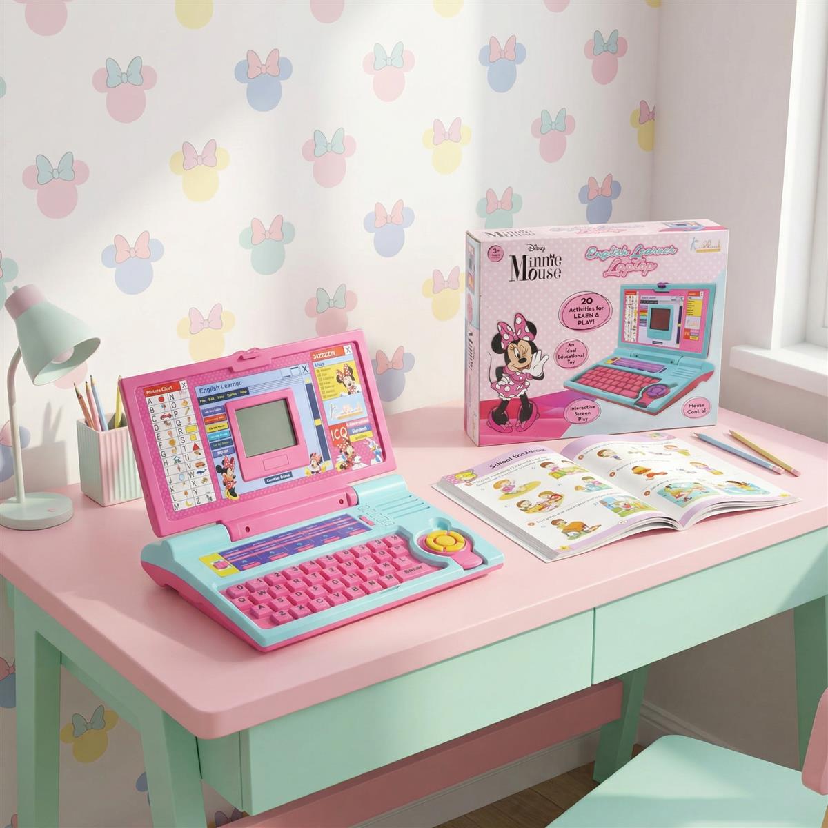 Kriiddaank Minnie Theme Educational Laptop for Kids