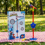 Kriiddaank Spiderman Microphone Stand for Kids - Portable Karaoke Set with Adjustable Stand (up to 106cm)