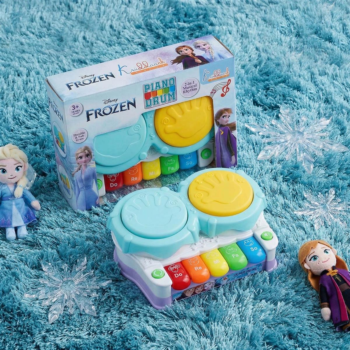 Kriiddaank Frozen Theme Piano Drum - Elsa & Anna 2-in-1 Electronic Music Kit for Kids