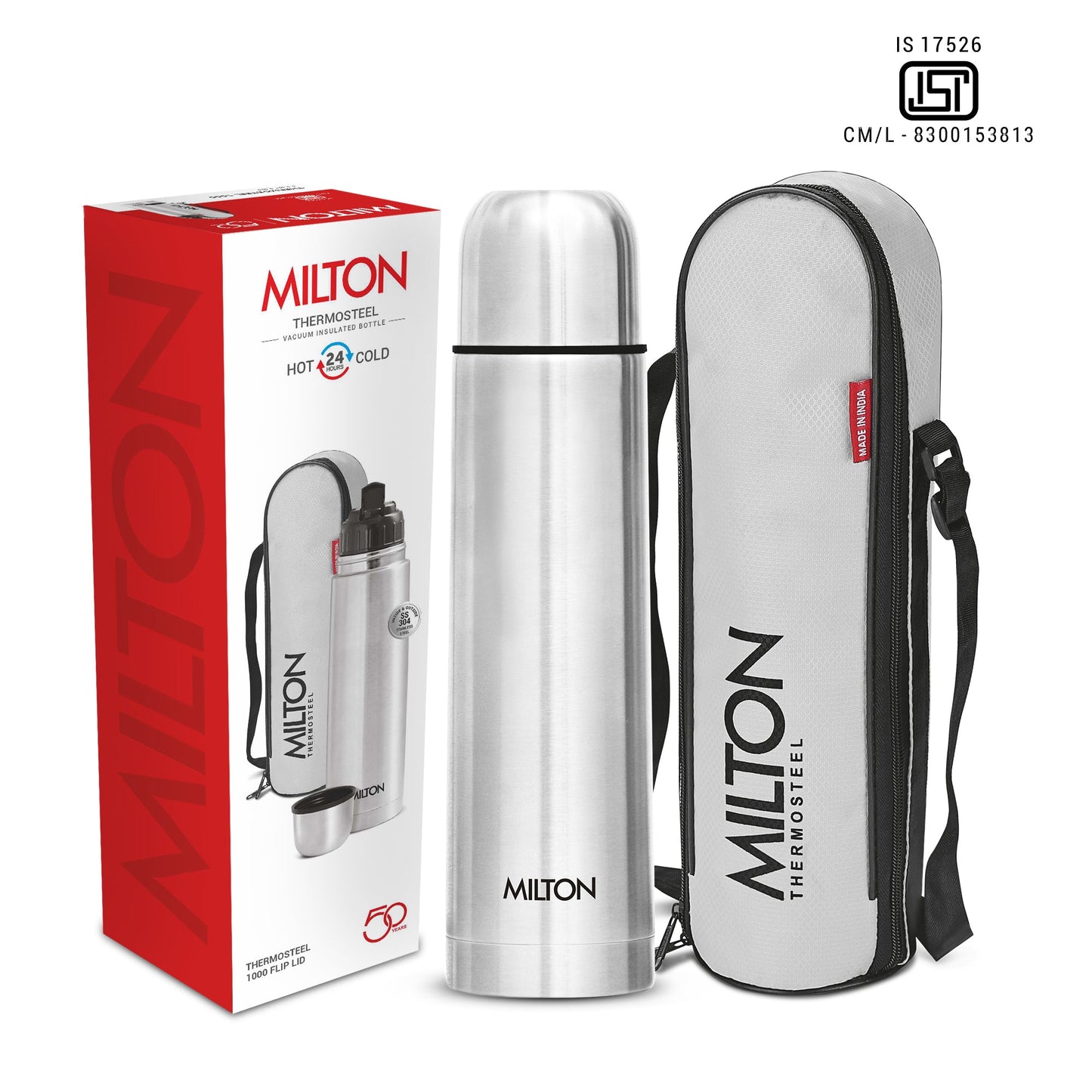 Milton Plain Lid Thermosteel Bottle Silver
