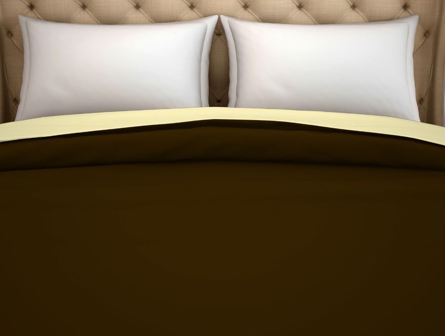 Spaces Solid Chocolate - 100% Cotton Double Duvet Cover - Hygro Dark Brown