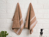 Spaces Chocolate - Dark Brown 2 Piece 100% Cotton Hand Towel - Hygro