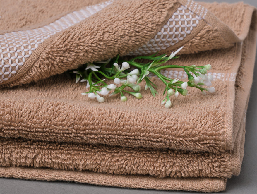 Spaces Chocolate - Dark Brown 2 Piece 100% Cotton Hand Towel - Hygro