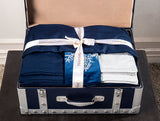 Spaces Solid Midnight Blue - 100% Cotton Bed In A Bag - Toujours  Dark Blue