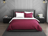 Spaces Solid Sangaria - 100% Cotton Double Duvet Cover - Hygro Dark Violet