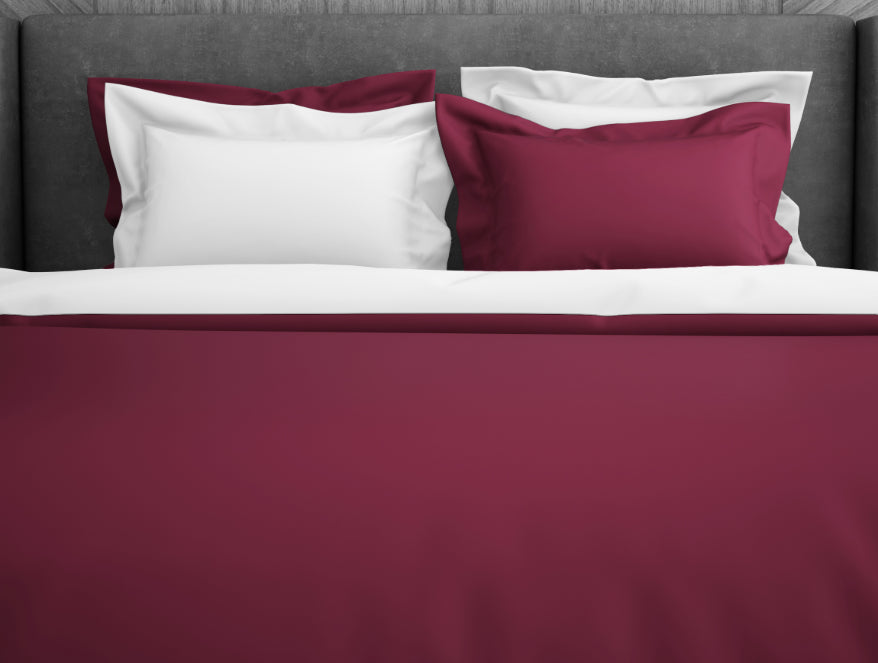 Spaces Solid Sangaria - 100% Cotton Double Duvet Cover - Hygro Dark Violet