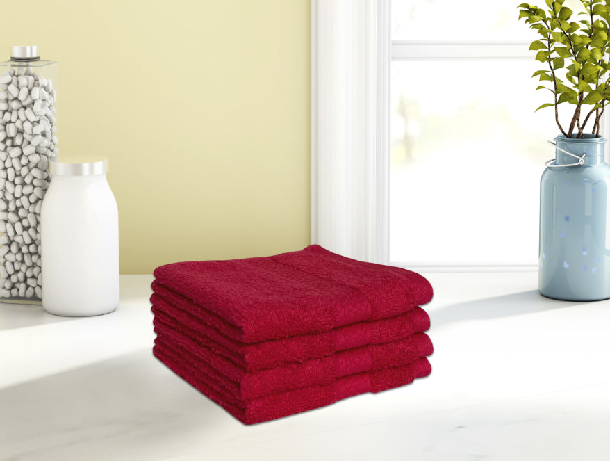 Spaces Colorfas Cotton Rich Shell Easy Care Face Towel Set (4 Pcs)