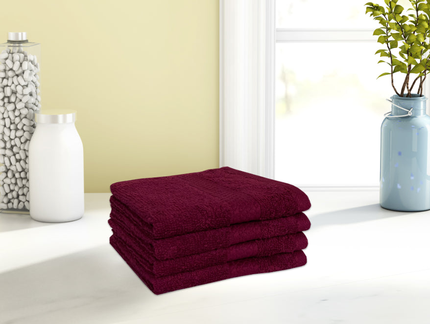 Spaces Colorfas Cotton Rich Shell Easy Care Face Towel Set (4 Pcs)