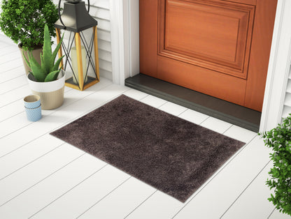 Spaces Plush Feel Chocolat Drylon e Large Foot Mat - Luxury Cushlon
