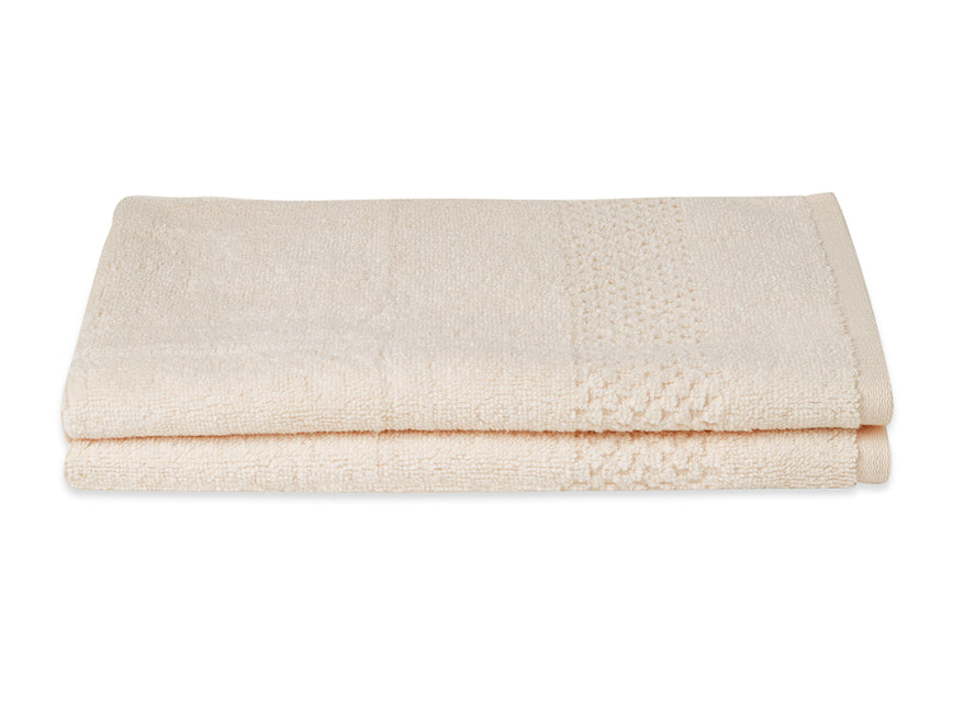 Spaces Pearl - Beige 2 Piece 100% Cotton Hand Towel Set - Swift Dry