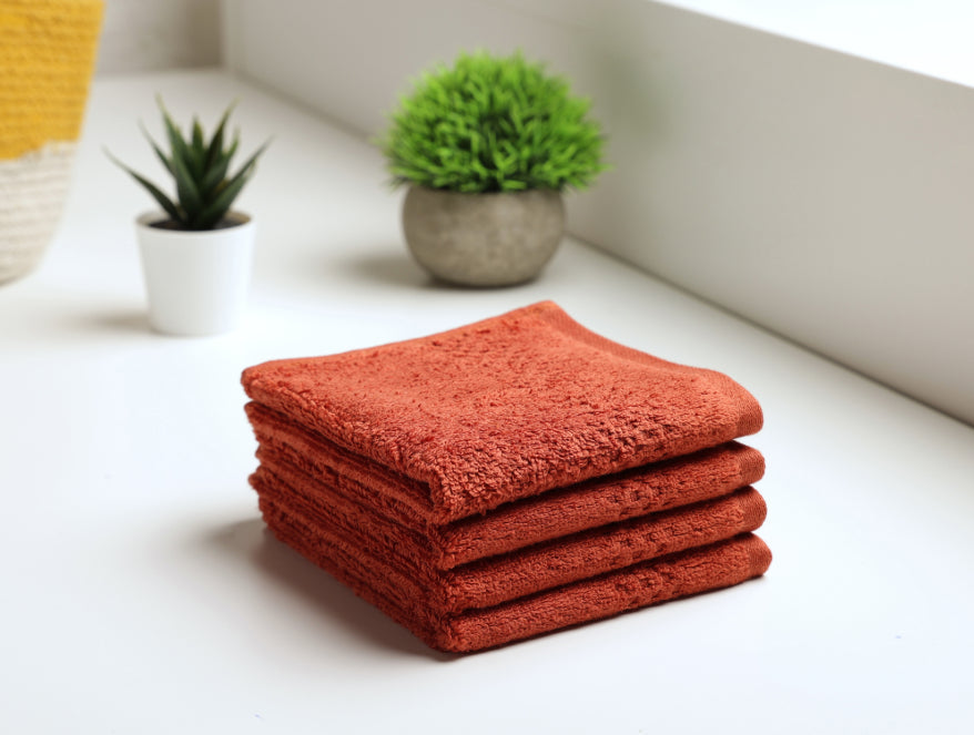 Spaces 4 Piece 100% Cotton Face Towel Set - Swift Dry