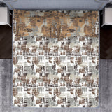 Spaces Geometric Dark Brown 100% Cotton Double Bedsheet by Atrium