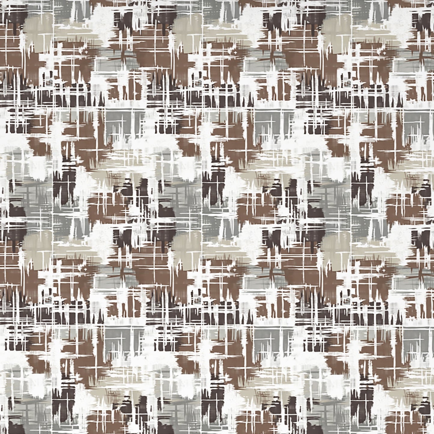 Spaces Geometric Dark Brown 100% Cotton Double Bedsheet by Atrium