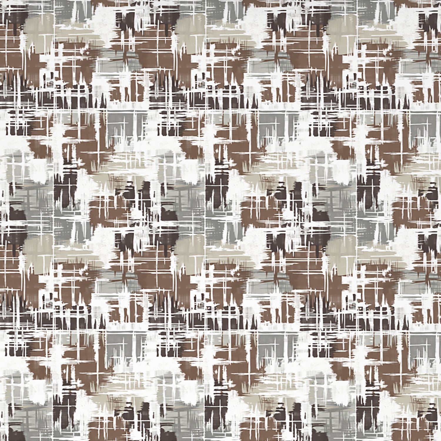 Spaces Geometric Dark Brown 100% Cotton Double Bedsheet by Atrium