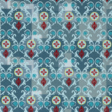 Spaces Ornate Blue 100% Cotton Double Bedsheet by Atrium