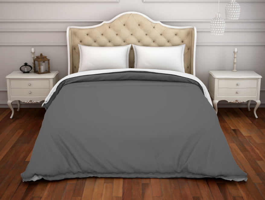 Spaces Hygro Solid Grey Hygro Cotton Double Duvet Cover