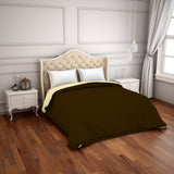 Spaces Solid Chocolate - Dark Brown Hygro Cotton Double Duvet Cover - Hygr