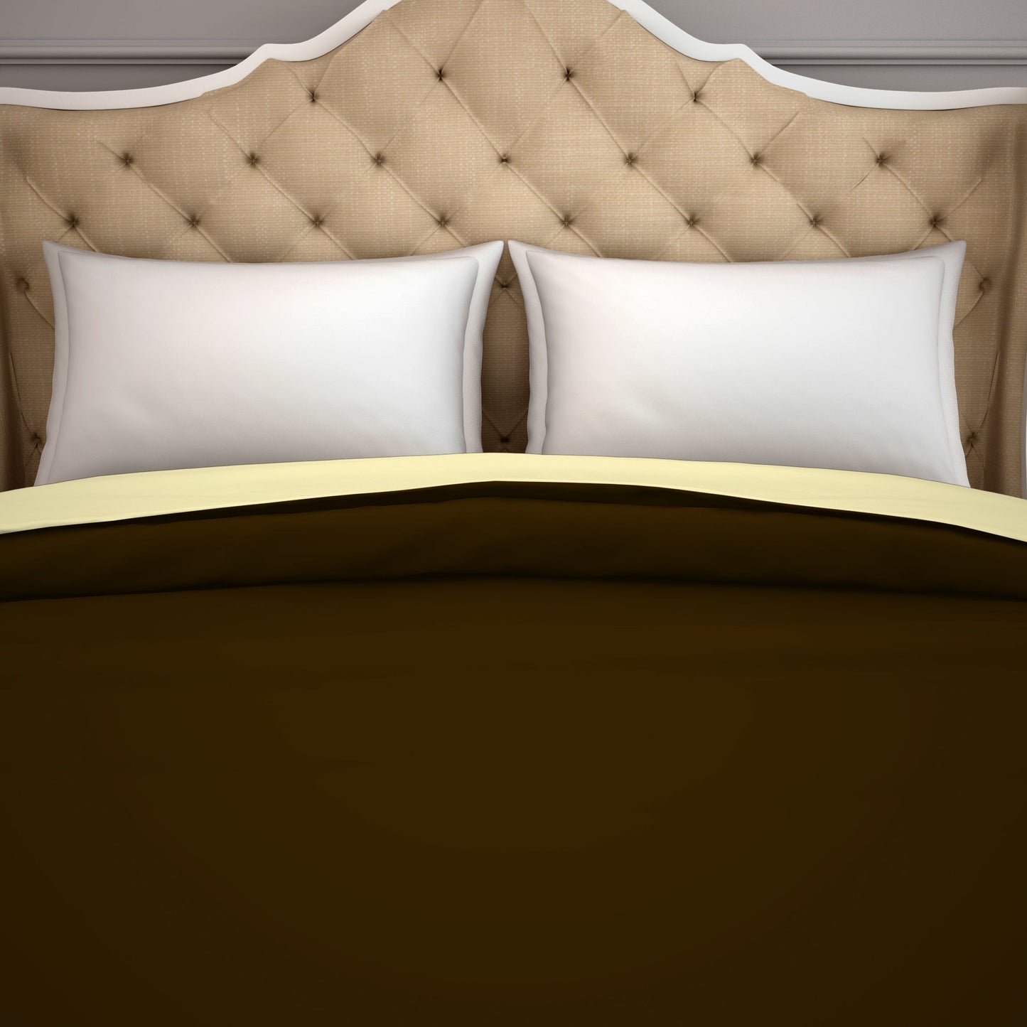 Spaces Solid Chocolate - Dark Brown Hygro Cotton Double Duvet Cover - Hygr